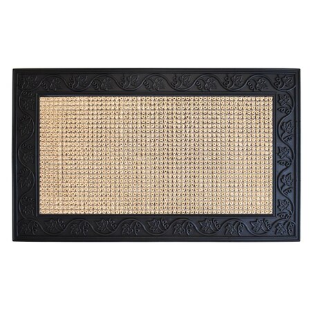 Configuracion 18 x 30 in. Winston Rectangular Doormat Black & Beige CO2207273